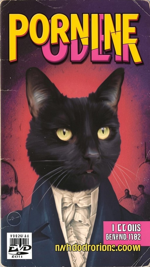 A black cat with yellow eyes wearing a white ruffled shirt and dark jacket, styled as a vintage comic book cover with large 3D text at the top.